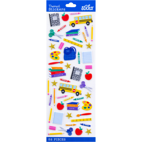 6 Pack - Sticko Themed Stickers-Time For School - E5238253 - 015586794274