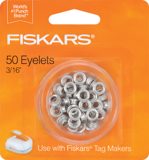 2 Pack - Fiskars Tag Maker Eyelets 50/Pkg-Silver 3/16" - 97700 - 020335056541