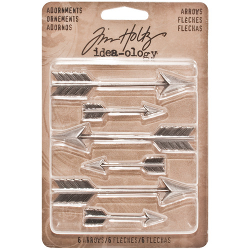 2 Pack - Idea-Ology Metal Adornments 1.5" & 3" 6/Pkg-Antique Nickel Arrow - TH93127 - 040861931273
