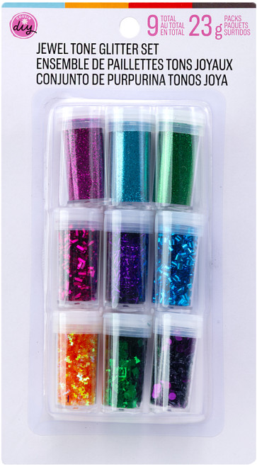 CousinDIY Glitter Assortment 9/Pkg-Jewel Tones - 5A002XW8-5153 - 191648186512