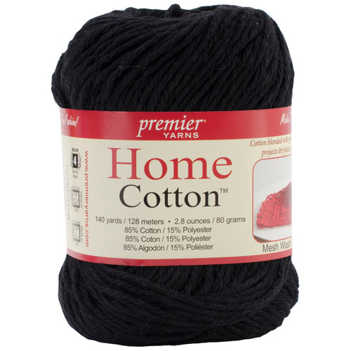 6 Pack - Premier Home Cotton Yarn-Black - 38-16 - 847652020839