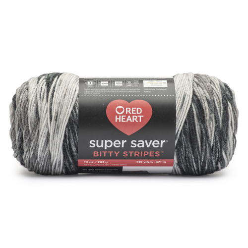 Red Heart Super Saver Bitty Stripes-Newsprint - 5A002X8Q-1H8CV - 073650080777