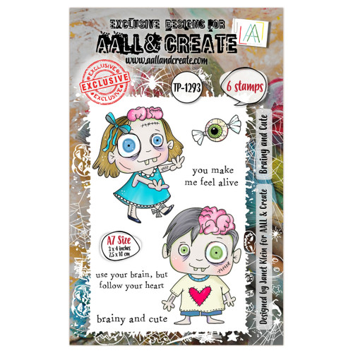 AALL And Create A7 Photopolymer Clear Stamp Set-Brainy and Cute - 5A0035S4-1H745 - 5061097790125