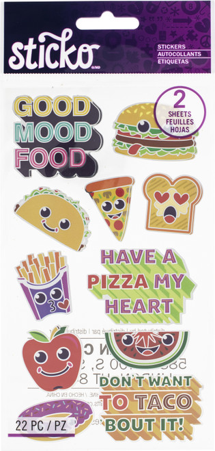 Sticko Flat Stickers-Food Enamel Pin, 22/Pkg - 5201549 - 015586849608