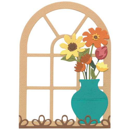 Sizzix Thinlits Die Set By Eileen Hull 13/Pkg-Windowsill Flowers And Vase - 5A003228-1H3RR