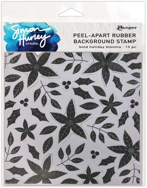 Simon Hurley create. Cling Stamps 6"X6"-Bold Holiday Blooms - HUR67-82552 - 789541082552