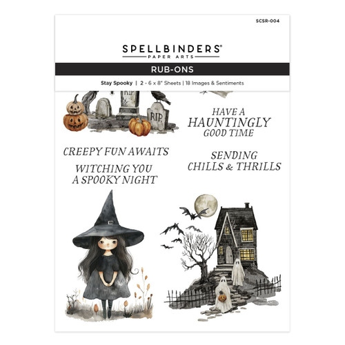 Spellbinders Rub-On Sheets-Stay Spooky - 5A0036KR-1H7PY - 810176106785