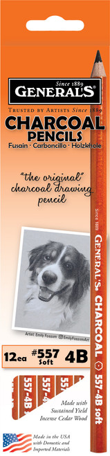 General Pencil The Original Charcoal Pencil 12/Pkg-No. 4B - Soft - 5A0036D9-1H7K8 - 044974557047