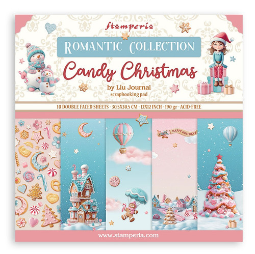 Stamperia Scrapbooking Pad 12"x12" 10/Pkg-Candy Christmas - 5A0032TT-1H4LQ - 5993110045540