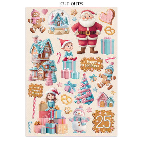 Stamperia Junk Journal Stickers, Cut-outs And Backgrounds-Candy Christmas - 5A0032W3-1H4MH