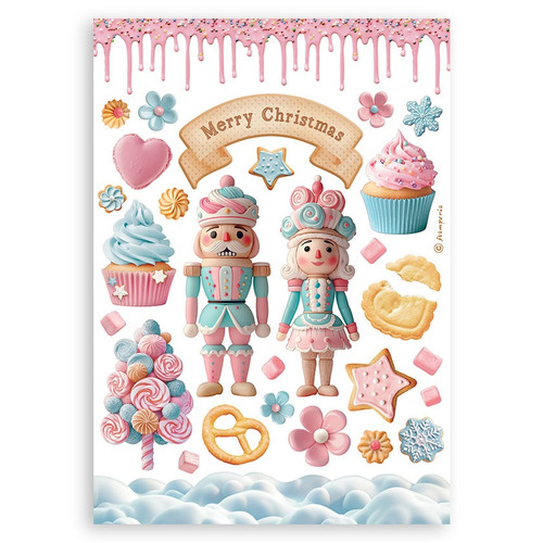 Stamperia A5 Washi Pad 8/Pkg-Candy Christmas - 5A0032VS-1H4MM