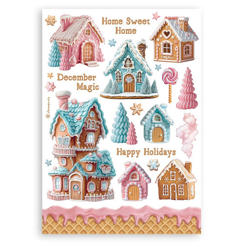 Stamperia A5 Washi Pad 8/Pkg-Candy Christmas - 5A0032VS-1H4MM