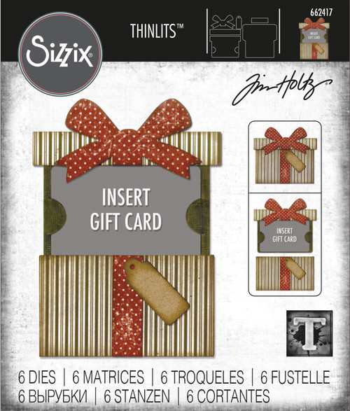 Sizzix Thinlits Dies By Tim Holtz 6/Pkg-Gift Card Package - 662417 - 630454241591