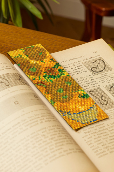 DMC Advanced Bookmark Cross Stitch Kit-Sunflowers By Van Gogh - 5A0035R2-1H73B DMC Advanced Bookmark Cross Stitch Kit-Sunflowers By Van Gogh - 5A0035R2-1H73B