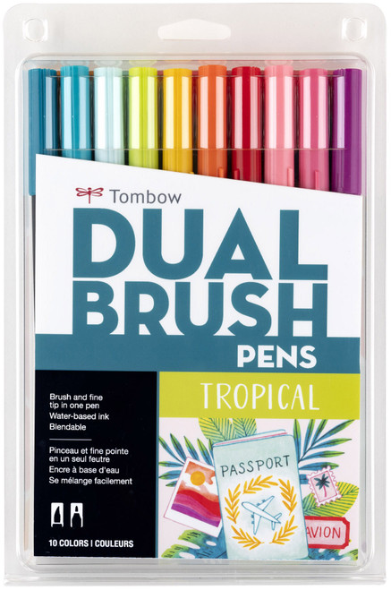 Tombow Dual Brush Pens 10/Pkg-Tropical - DBP10-56189 - 085014561891