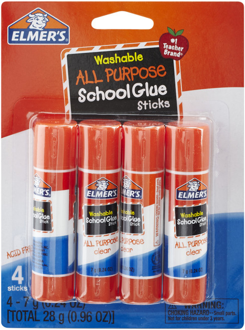 3 Pack - Elmer's Washable School Glue Stick 4/Pkg-.24oz - E542 - 026000005425