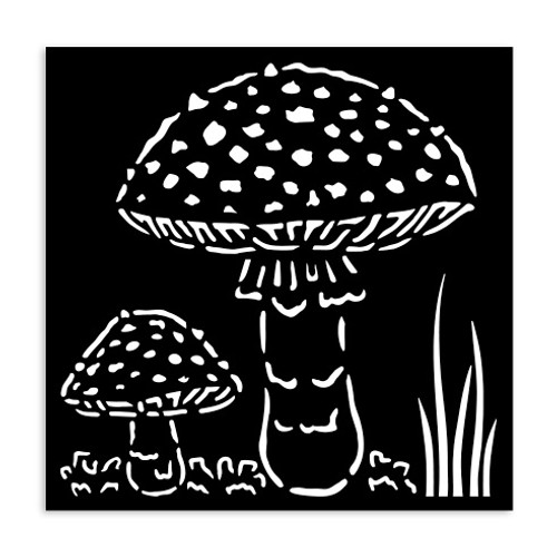 3 Pack - Stamperia Stencil Whispering Woods 4.72"X4.72"-Mushrooms - 5A00374T-1H86L