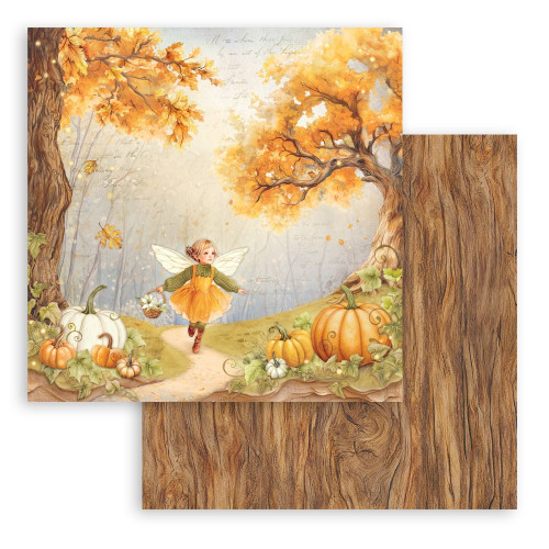 6 Pack - Stamperia Whispering Woods Double-Sided Cardstock 12"x12"-Fairy and Pumpinks - 5A003744-1H86N - 5993110046783