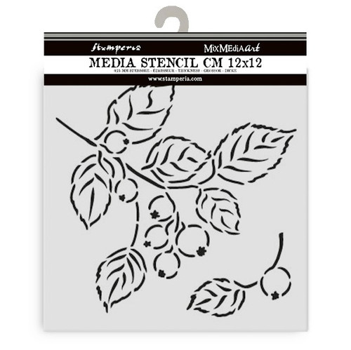 3 Pack - Stamperia Stencil Whispering Woods 4.72"X4.72"-Berries - 5A00374T-1H86F - 5993110046998