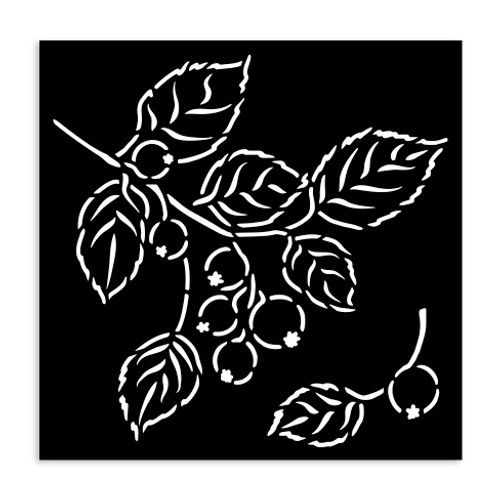 3 Pack - Stamperia Stencil Whispering Woods 4.72"X4.72"-Berries - 5A00374T-1H86F