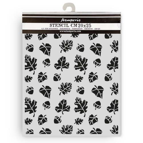 2 Pack - Stamperia Whispering Woods Stencil 7.87"X9.84" -Leaves and Acorns Pattern - 5A00374J-1H86V - 5993110046936