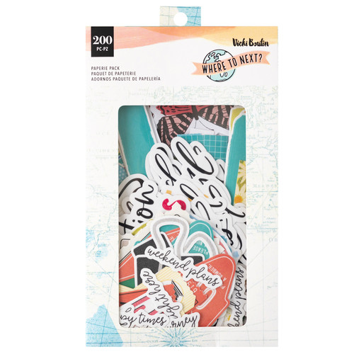 3 Pack - Vicki Boutin Where To Next Paperie Pack 200/Pkg-Ephemera, Journaling Spots & Washi - VB014167 - 765468043555