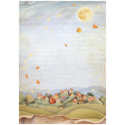 3 Pack - Stamperia Whispering Woods Rice Paper Sheet A4-Hills - 5A003751-1H85P - 5993110046820