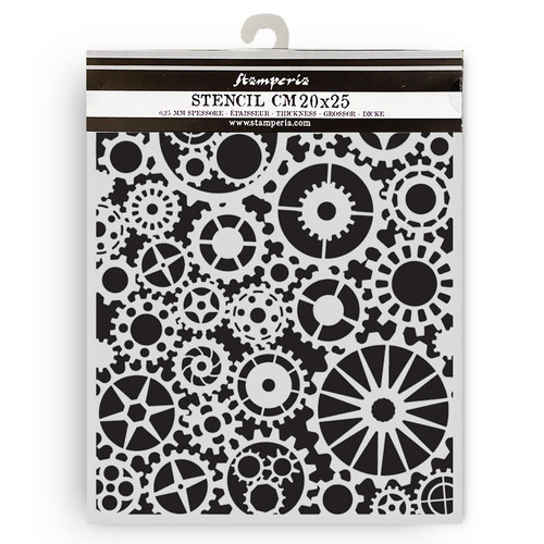 2 Pack - Stamperia Stencil Voyages Fantastiques 7.87"X9.84" -Gears Pattern - 5A00375D-1H85V - 5993110047339