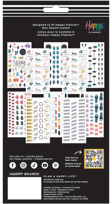 3 Pack - Happy Planner 10 Sheet Sticker Value Pack-Fitness Icons - 5A0036WJ-1H7Z2