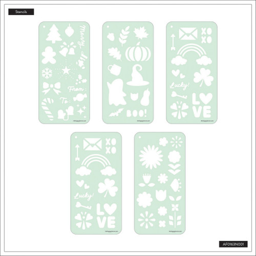 2 Pack - Happy Planner Stencil Fan Book-Holiday - 5A0036TR-1H7ZN
