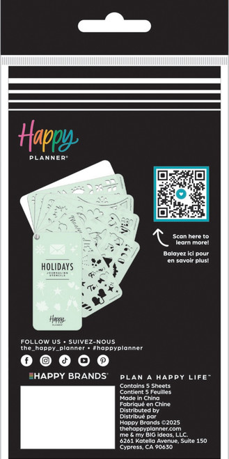 2 Pack - Happy Planner Stencil Fan Book-Holiday - 5A0036TR-1H7ZN