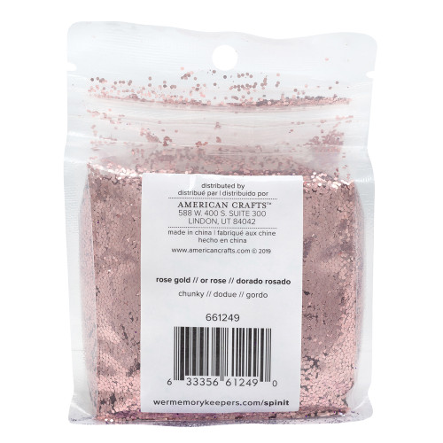 2 Pack - We R Spin It Chunky Glitter 10oz-Rose Gold - WRCHGL-249