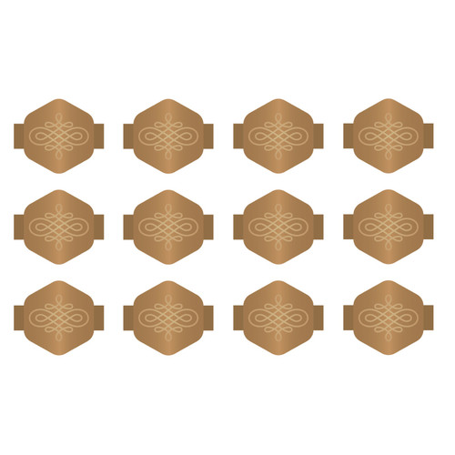2 Pack - We R Charm Stapler Charm 12/Pkg-Copper Hexagon With Knot Emboss - A50023CF-G16C5