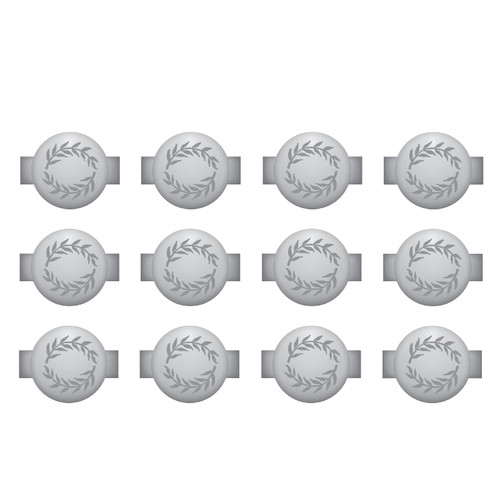 2 Pack - We R Charm Stapler Charm 12/Pkg-Silver Round With Leaf Emboss - 5A0023C2-1G6C4