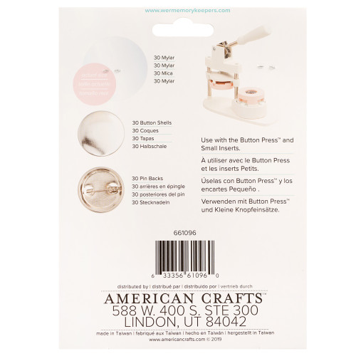 3 Pack - We R Button Press Refill Pack 30/Pkg-Small (25mm) - WR661096