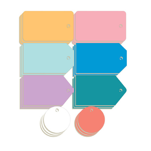 6 Pack - We R Makers Jewelry Press Chipboard Tags 24/Pkg-Assorted Shaped And Colors - 60000327
