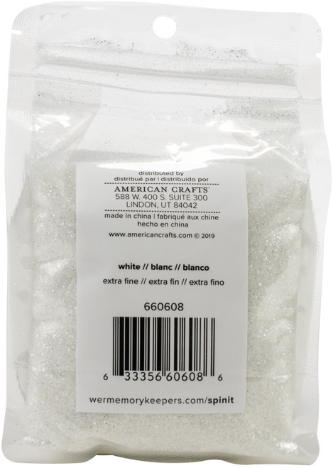 2 Pack - We R Spin It Extra Fine Glitter 10oz-White - WREXFGL-608