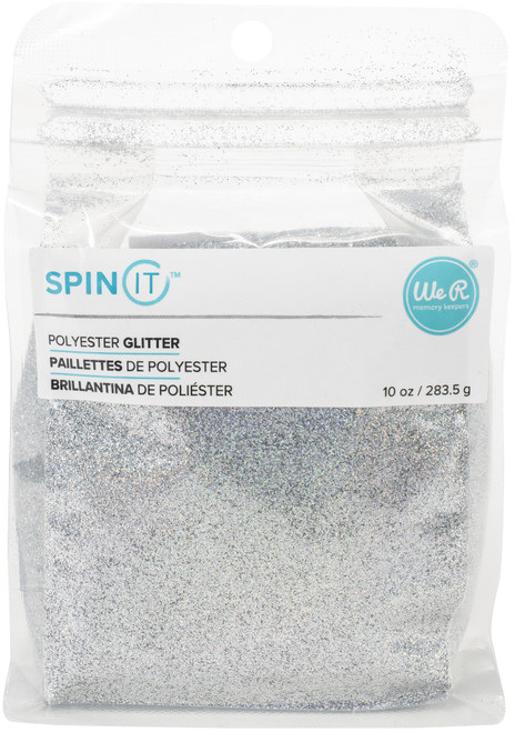 2 Pack - We R Spin It Extra Fine Glitter 10oz-Silver Holographic - WREXFGL-607 - 633356606079