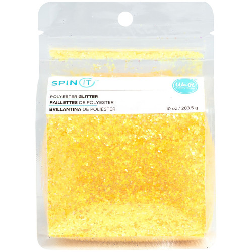 2 Pack - We R Spin It Chunky Glitter 10oz-Yellow - WRCHGL-604 - 633356606048
