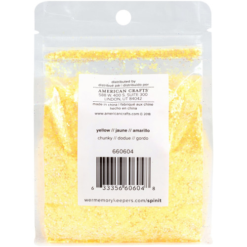 2 Pack - We R Spin It Chunky Glitter 10oz-Yellow - WRCHGL-604