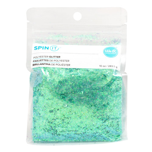2 Pack - We R Spin It Chunky Glitter 10oz-Aqua - WRCHGL-605 - 633356606055