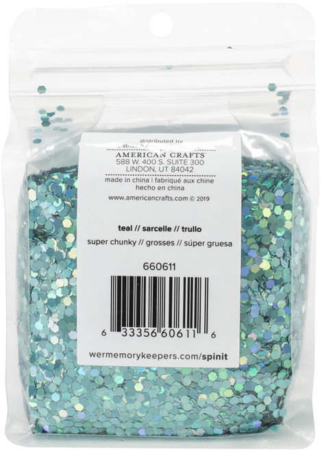2 Pack - We R Spin It Super Chunky Glitter 10oz-Teal - WRSCHGL-611