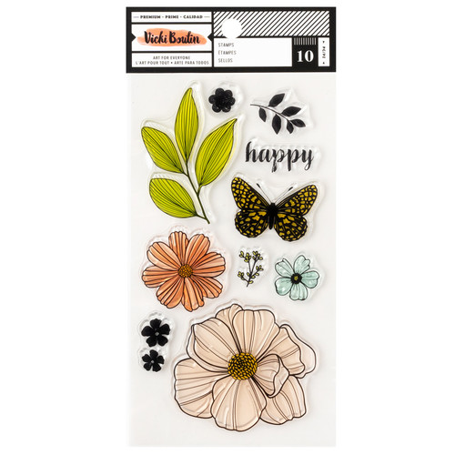 3 Pack - Vicki Boutin Mixed Media Acrylic Stamps-Floral - VB030503 - 765468083940