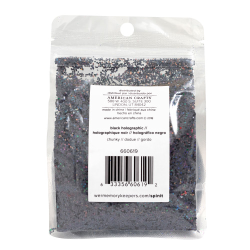 2 Pack - We R Spin It Chunky Glitter 10oz-Black - WRCHGL-619