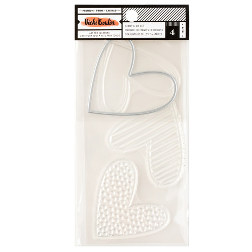 3 Pack - Vicki Boutin Mixed Media Stamp & Die Set-Heart - VB030507 - 765468083988