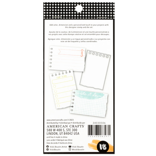 3 Pack - Vicki Boutin Mixed Media Stamp & Die Set-Notepad - VB030506