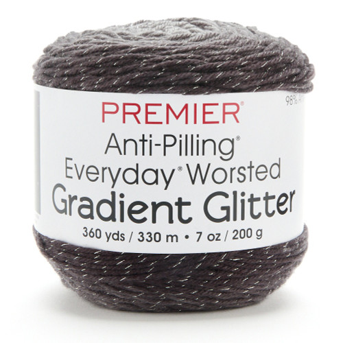 Premier Everyday Worsted Gradient Glitter Yarn-Black Tones - 5A003CLP-1H8X6 - 840166860229