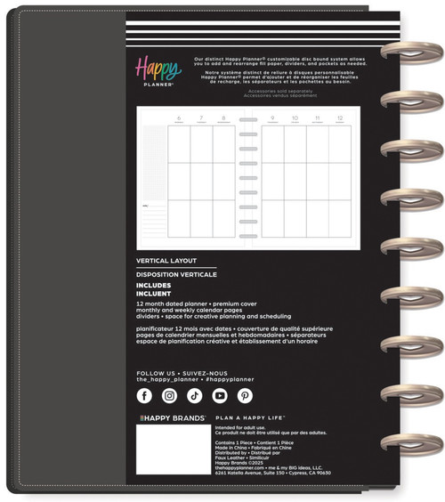 Happy Planner Vegan Leather Disc Bound Dated Planner-Heritage Charm Patchwork - 5A0036X8-1H81G Happy Planner Vegan Leather Disc Bound Dated Planner-Heritage Charm Patchwork - 5A0036X8-1H81G