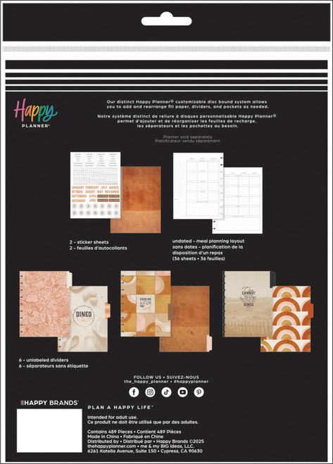 Happy Planner Meal Planning Classic Extension Pack-Rustic Roots - 5A0036WW-1H812 Happy Planner Meal Planning Classic Extension Pack-Rustic Roots - 5A0036WW-1H812