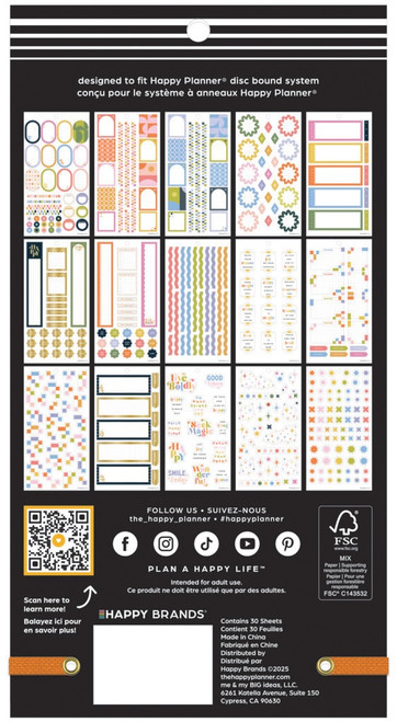 Happy Planner Big 30 Sheet Sticker Value Pack-Pop Splash Mini - 5A0036W9-1H81K Happy Planner Big 30 Sheet Sticker Value Pack-Pop Splash Mini - 5A0036W9-1H81K